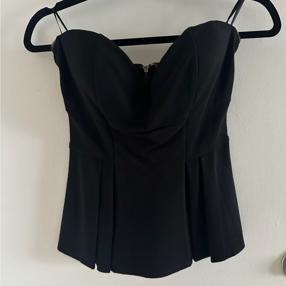 Bebe Black Sleeveless Bustier Crop Top